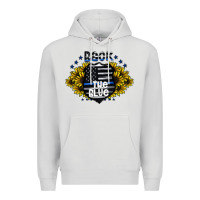 Dove Grey back the blue Premium Hoodie - CowhideDigitalArt