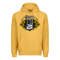 Mustard back the blue Premium Hoodie - CowhideDigitalArt