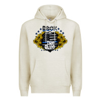 Oatmeal Heather back the blue Premium Hoodie - CowhideDigitalArt