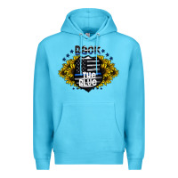 Ocean Blue back the blue Premium Hoodie - CowhideDigitalArt