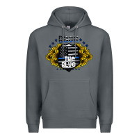 Rock back the blue Premium Hoodie - CowhideDigitalArt