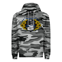 Slate Camo back the blue Premium Hoodie - CowhideDigitalArt