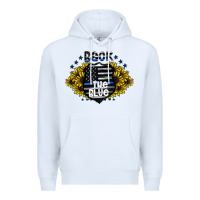White back the blue Premium Hoodie - CowhideDigitalArt
