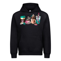 Black cat  coffee cup Urban Hoodie - AdoDesignShop