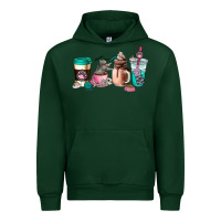Forest Green cat  coffee cup Urban Hoodie - AdoDesignShop
