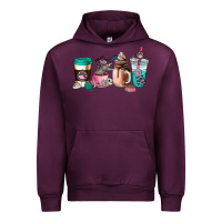 Mauve Wine cat  coffee cup Urban Hoodie - AdoDesignShop
