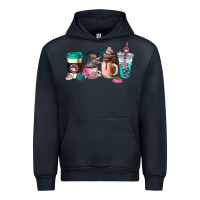 Navy cat  coffee cup Urban Hoodie - AdoDesignShop