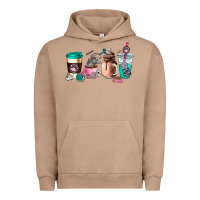 Pigment Burro cat  coffee cup Urban Hoodie - AdoDesignShop