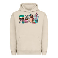 Pigment French Oak cat  coffee cup Urban Hoodie - AdoDesignShop
