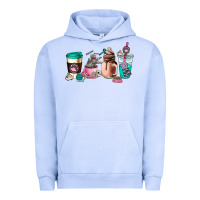Pigment Grape Ice cat  coffee cup Urban Hoodie - AdoDesignShop