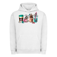 Pigment Lunar Rock cat  coffee cup Urban Hoodie - AdoDesignShop