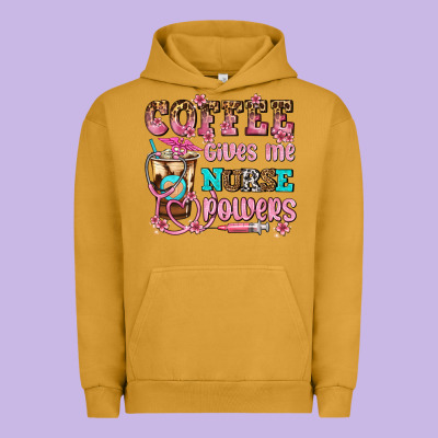 Coffee Gives Me Nurse Power Urban Hoodie Designed By Adodesignshop