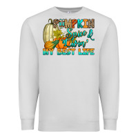 Dove Grey Pumpkin spice and livin' my best life Premium Sweatshirt - RanaPortraitStore