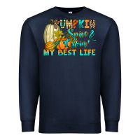 Navy Pumpkin spice and livin' my best life Premium Sweatshirt - RanaPortraitStore