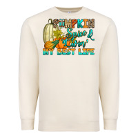 Sandshell Pumpkin spice and livin' my best life Premium Sweatshirt - RanaPortraitStore