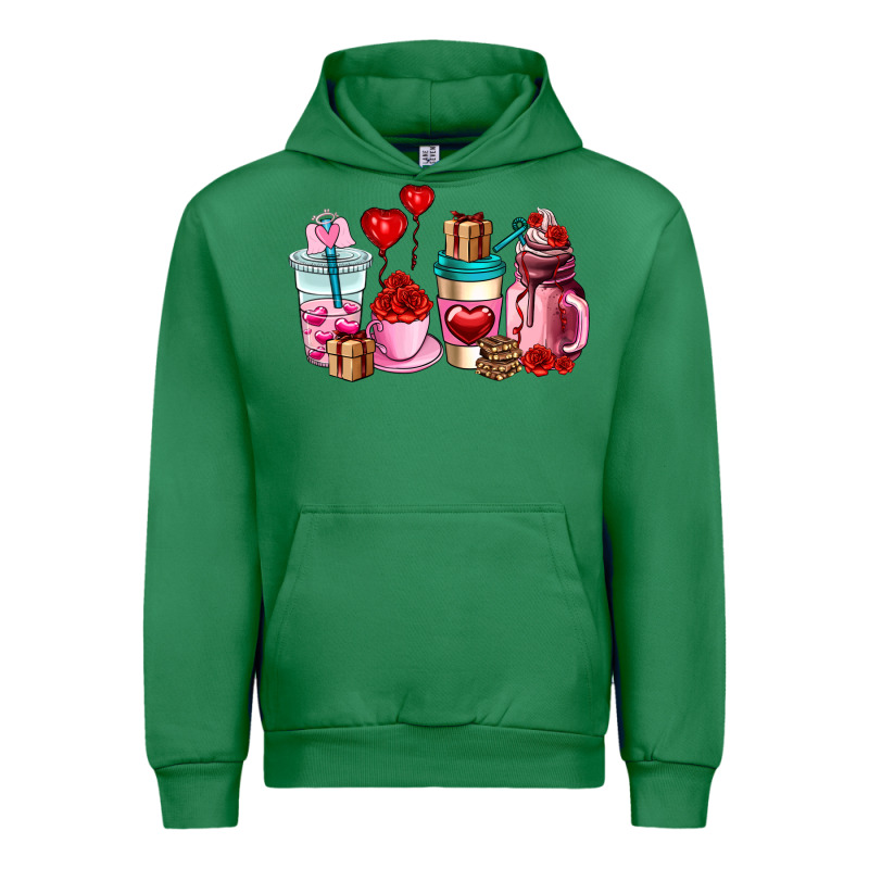 Valentines Day Roses Coffee Cups Urban Hoodie by AdoDesignShop | Teevron