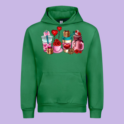 Valentines Day Roses Coffee Cups Urban Hoodie Designed By Adodesignshop