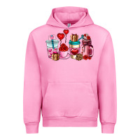 Fuchsia Pink valentines day roses coffee cups Urban Hoodie - AdoDesignShop