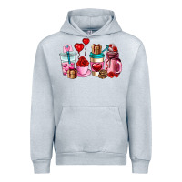 Heather Grey valentines day roses coffee cups Urban Hoodie - AdoDesignShop