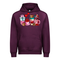 Mauve Wine valentines day roses coffee cups Urban Hoodie - AdoDesignShop