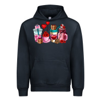 Navy valentines day roses coffee cups Urban Hoodie - AdoDesignShop