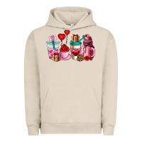 Pigment French Oak valentines day roses coffee cups Urban Hoodie - AdoDesignShop