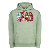 Pigment Oil Green valentines day roses coffee cups Urban Hoodie - AdoDesignShop