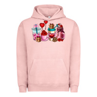 Pigment Salmon valentines day roses coffee cups Urban Hoodie - AdoDesignShop