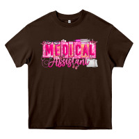 Chocolate Brown valentine medical assistant Heavy Core Tee - CowhideDigitalArt