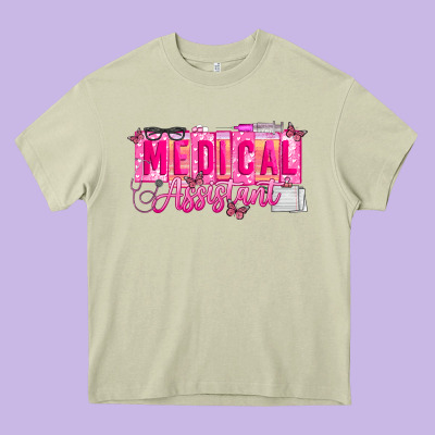 Valentine Medical Assistant Heavy Core Tee Designed By Cowhidedigitalart