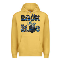 Antique Gold back the blue1 Premium Hoodie - CowhideDigitalArt