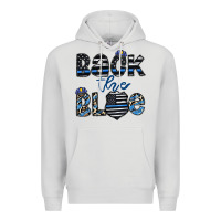 Dove Grey back the blue1 Premium Hoodie - CowhideDigitalArt