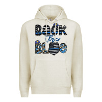 Oatmeal Heather back the blue1 Premium Hoodie - CowhideDigitalArt