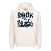 Pale Pink back the blue1 Premium Hoodie - CowhideDigitalArt