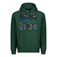 Sports Green back the blue1 Premium Hoodie - CowhideDigitalArt