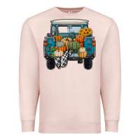Pale Pink Fall Pumpkin Farm Truck Premium Sweatshirt - RanaPortraitStore