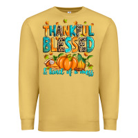 Antique Gold Thankful blessed and kind of a mess Premium Sweatshirt - RanaPortraitStore