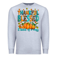 Heather Grey Thankful blessed and kind of a mess Premium Sweatshirt - RanaPortraitStore
