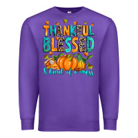 Purple Thankful blessed and kind of a mess Premium Sweatshirt - RanaPortraitStore