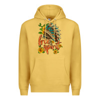 Antique Gold free spirit sunflower and indian headdress Premium Hoodie - HRA Design Shop