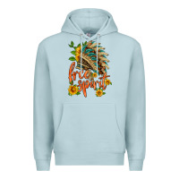 Blue Mist free spirit sunflower and indian headdress Premium Hoodie - HRA Design Shop