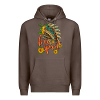Coffee free spirit sunflower and indian headdress Premium Hoodie - HRA Design Shop