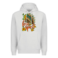 Dove Grey free spirit sunflower and indian headdress Premium Hoodie - HRA Design Shop