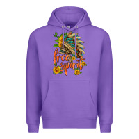 Purple free spirit sunflower and indian headdress Premium Hoodie - HRA Design Shop