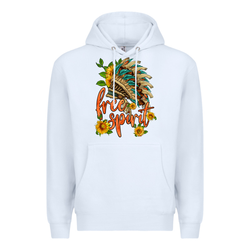 Free Spirit Sunflower And Indian Headdress Premium Hoodie by HRA Design Shop | Teevron