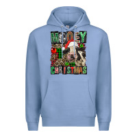 Colony Blue Mooey christmas Premium Hoodie - FaDigitalArtStudio