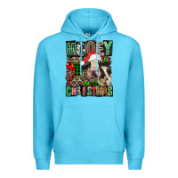 Ocean Blue Mooey christmas Premium Hoodie - FaDigitalArtStudio