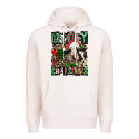 Pale Pink Mooey christmas Premium Hoodie - FaDigitalArtStudio