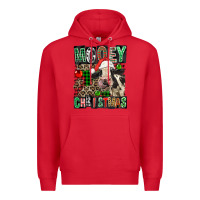 Red Mooey christmas Premium Hoodie - FaDigitalArtStudio