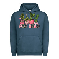 Pigment Midnight Navy pot head plants Urban Hoodie - JahusDesignShop
